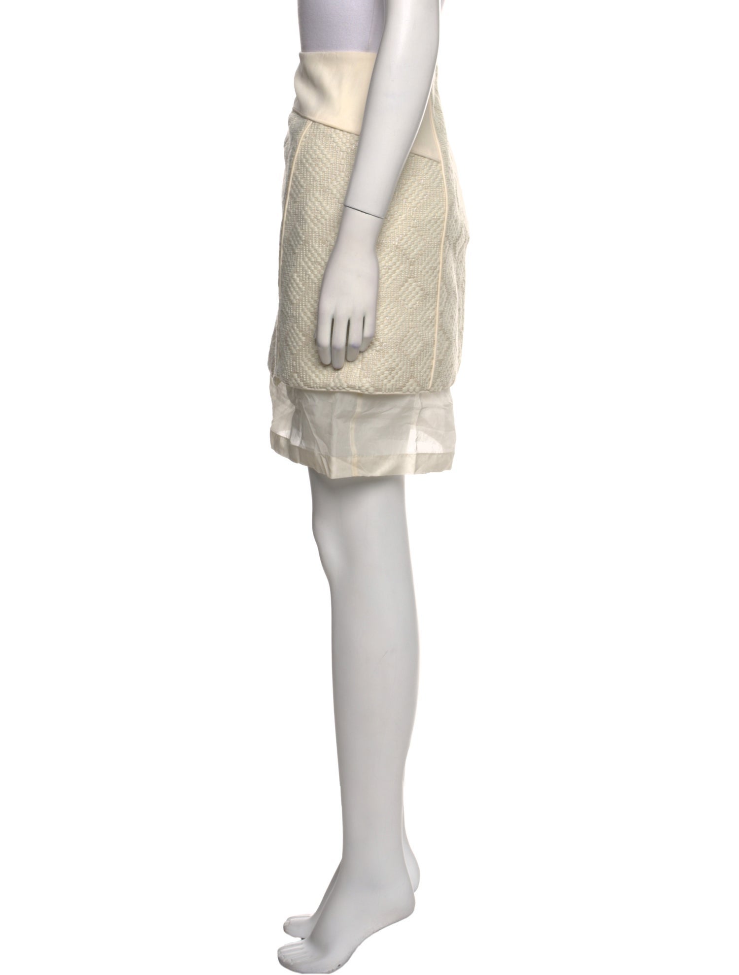 Tibi Embroidered Accent Knee-Length Skirt