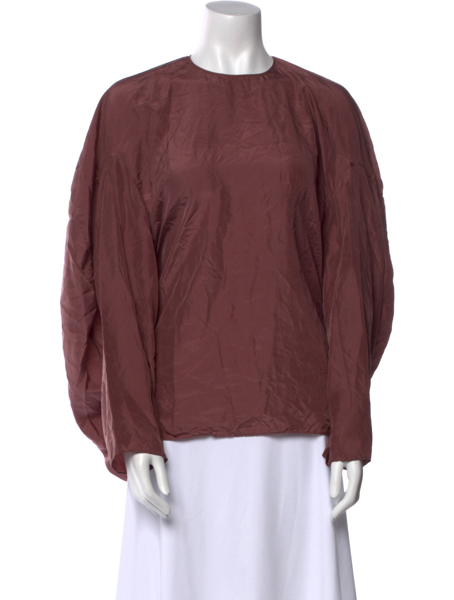 Tibi Silk Crew Neck Blouse