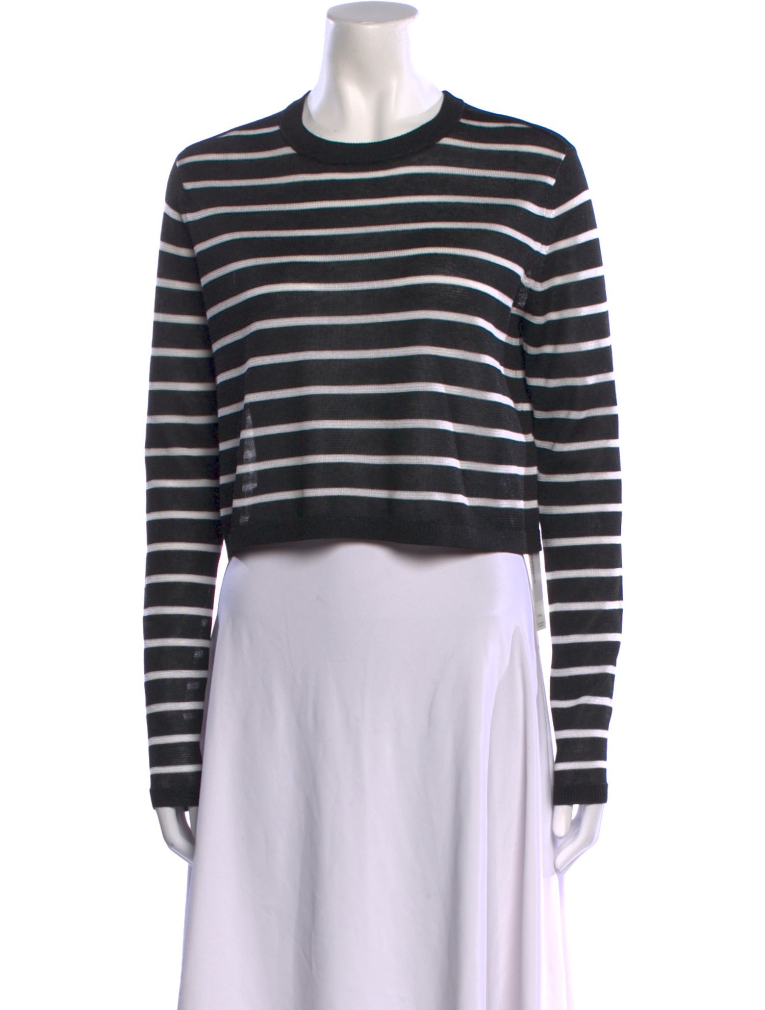 Tibi Striped Crew Neck Sweater