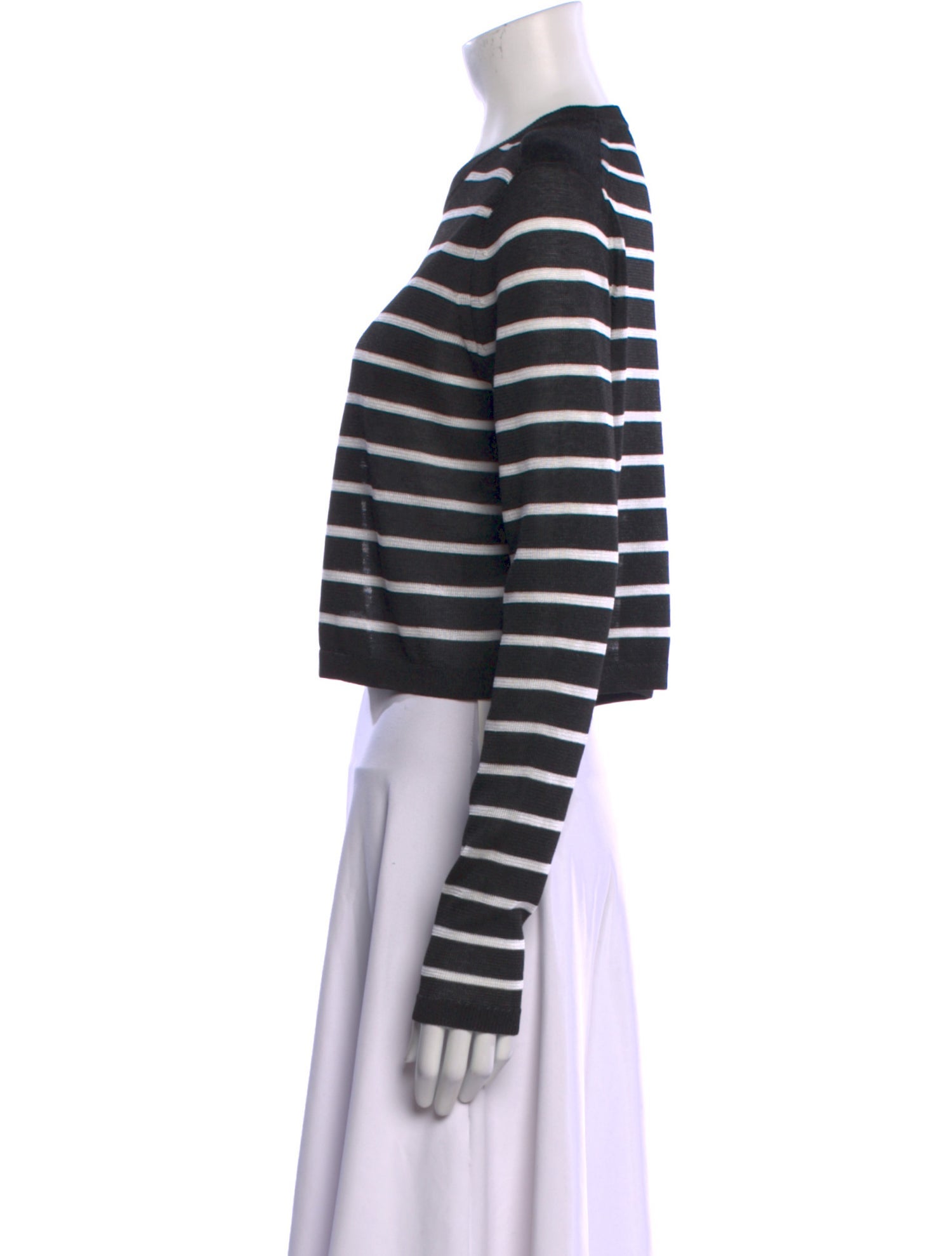 Tibi Striped Crew Neck Sweater