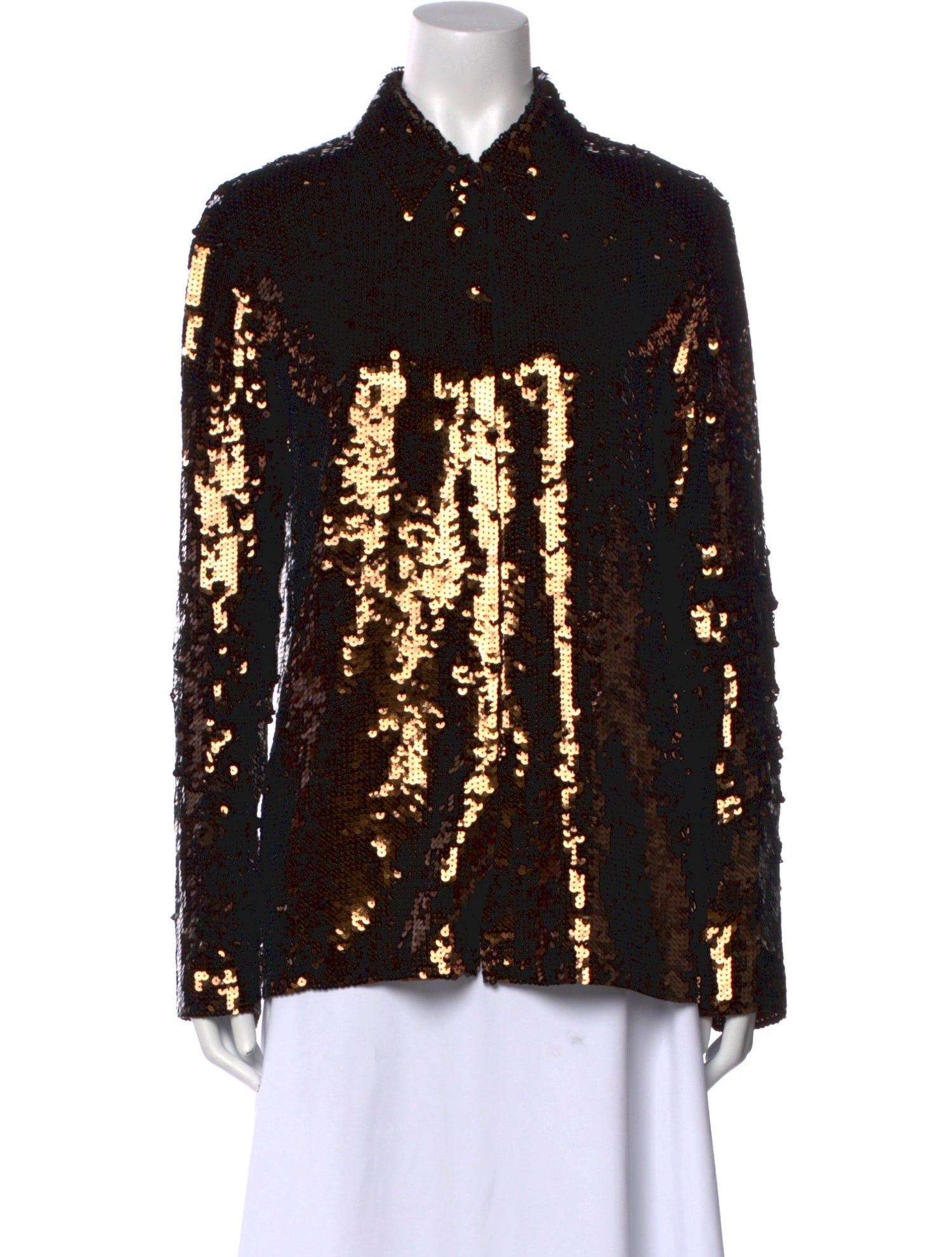 Tibi Silk Printed Button-Up Top