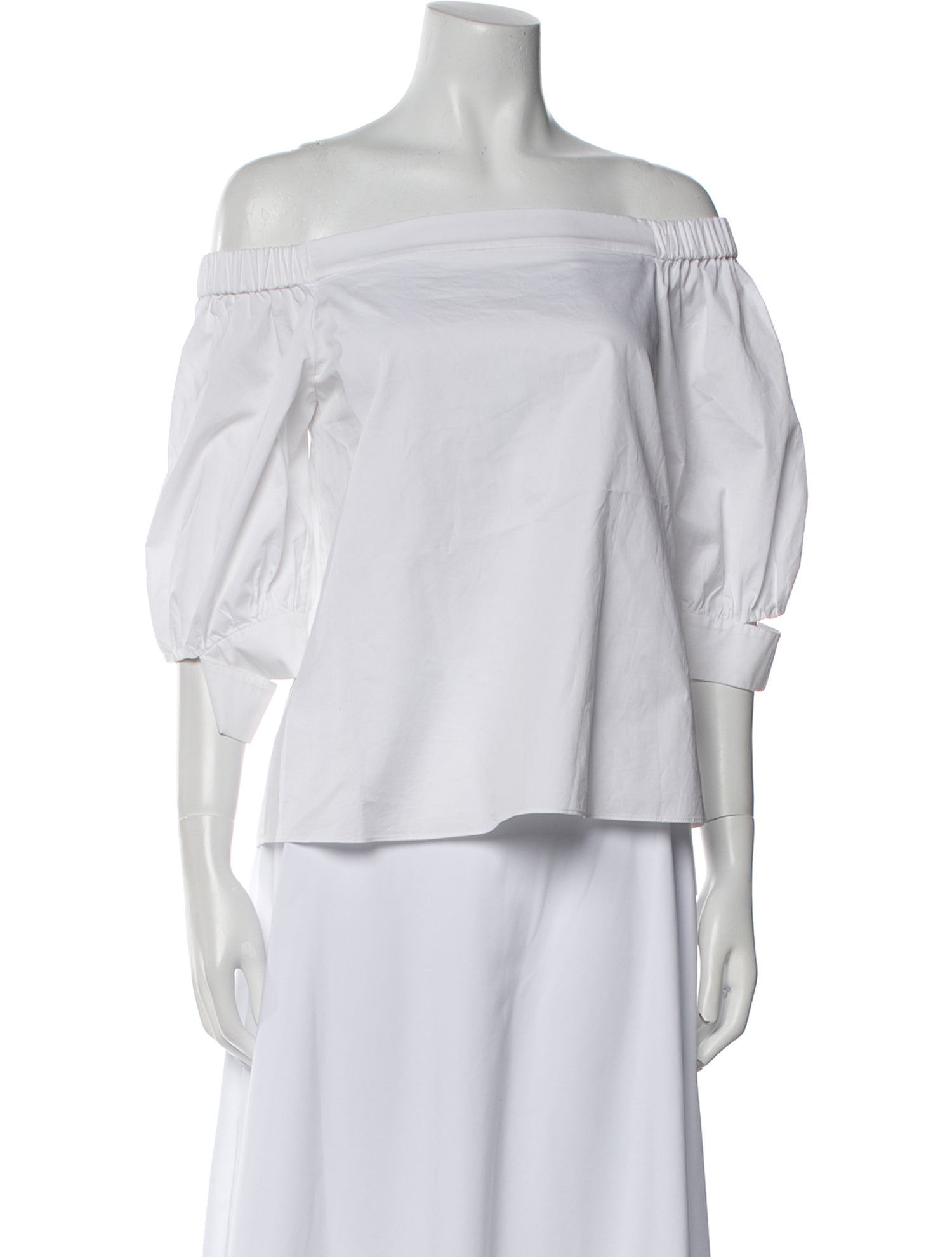 Tibi Off-The-Shoulder Three-Quarter Sleeve Blouse