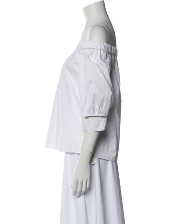 Tibi Off-The-Shoulder Three-Quarter Sleeve Blouse