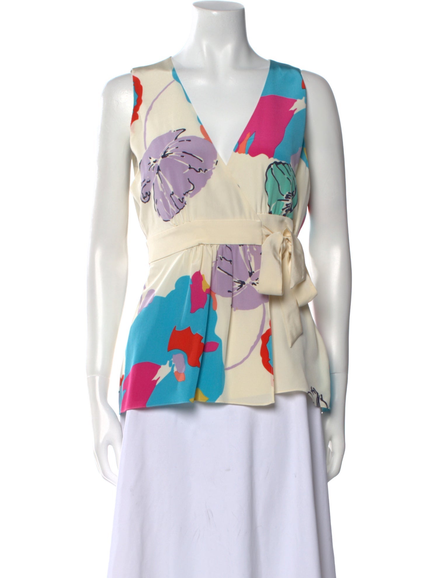 Tibi Silk Printed Top