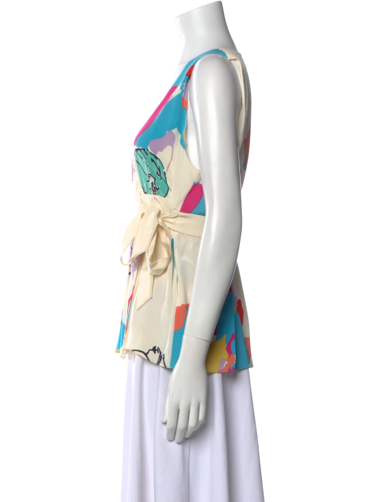 Tibi Silk Printed Top