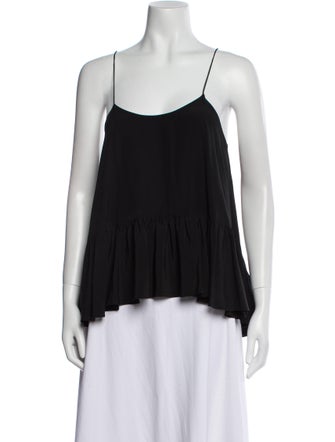 Tibi Silk Square Neckline Top
