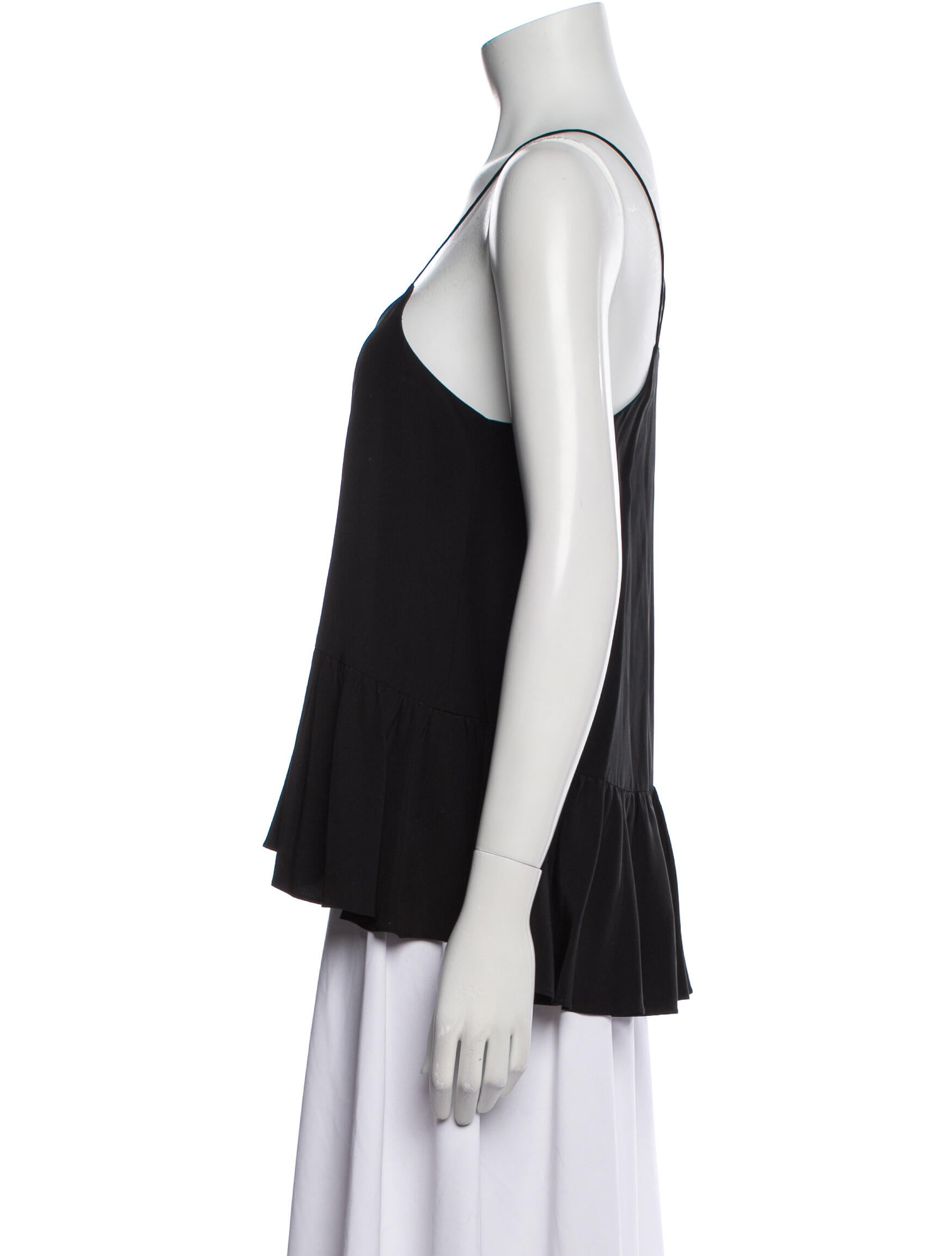 Tibi Silk Square Neckline Top