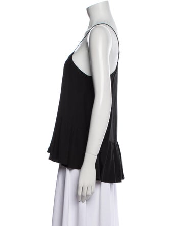 Tibi Silk Square Neckline Top