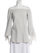 Tibi Striped Off-The-Shoulder Top