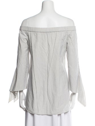 Tibi Striped Off-The-Shoulder Top