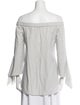 Tibi Striped Off-The-Shoulder Top