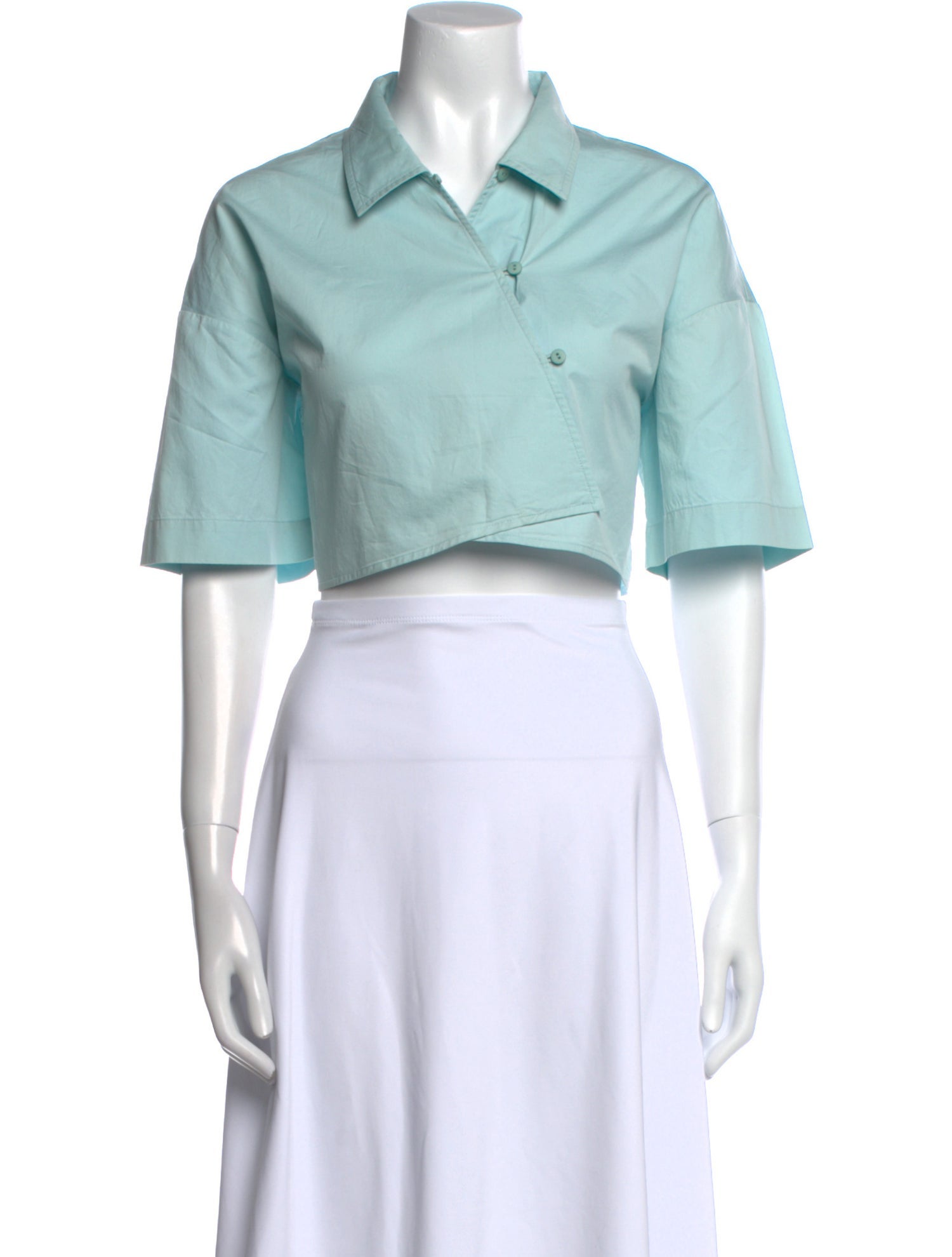 Tibi Short Sleeve Crop Top