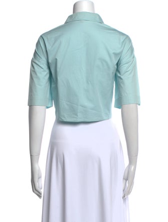 Tibi Short Sleeve Crop Top