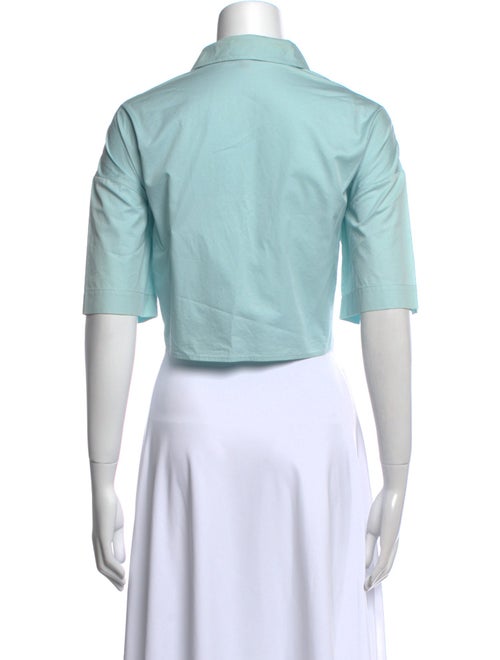 Tibi Short Sleeve Crop Top