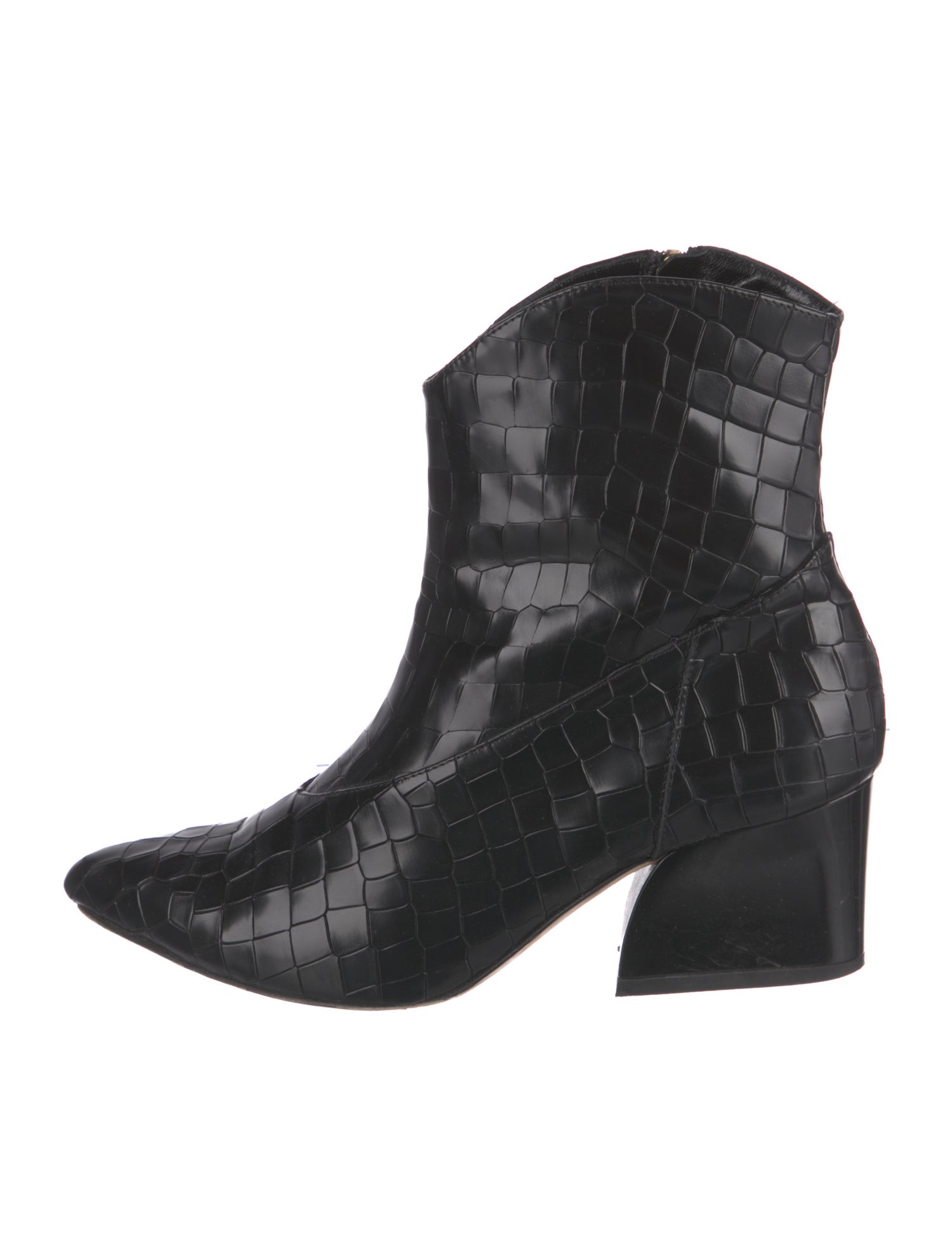 Tibi Embossed Leather Western Boots