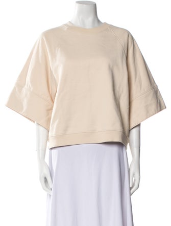 Tibi Crew Neck Three-Quarter Sleeve Sweatshirt