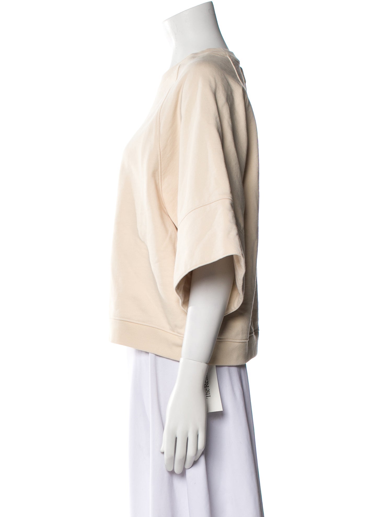 Tibi Crew Neck Three-Quarter Sleeve Sweatshirt