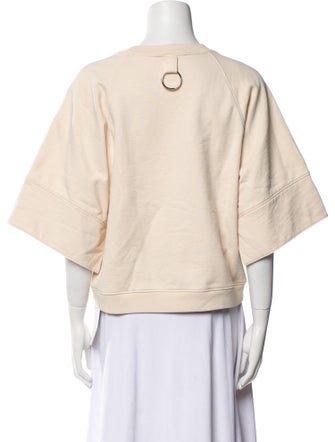 Tibi Crew Neck Three-Quarter Sleeve Sweatshirt
