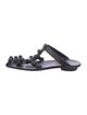 Tibi Leather Studded Accents T-Strap Sandals