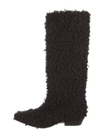 Tibi Faux Fur Lace-Up Boots