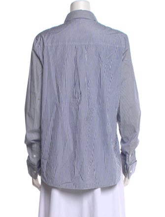 Tibi Striped Long Sleeve Button-Up Top