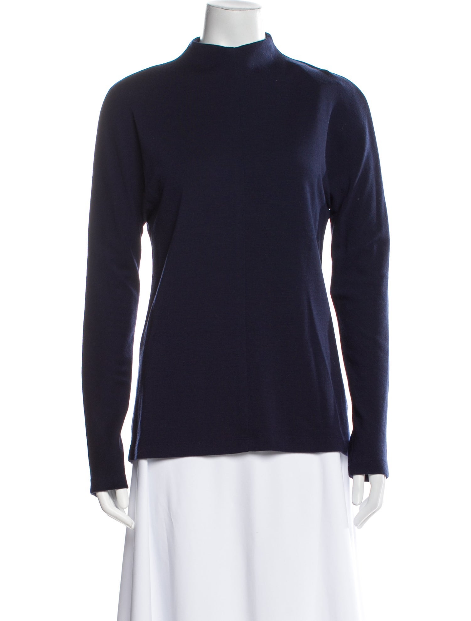 Tibi Merino Wool Mock Neck Sweatshirt