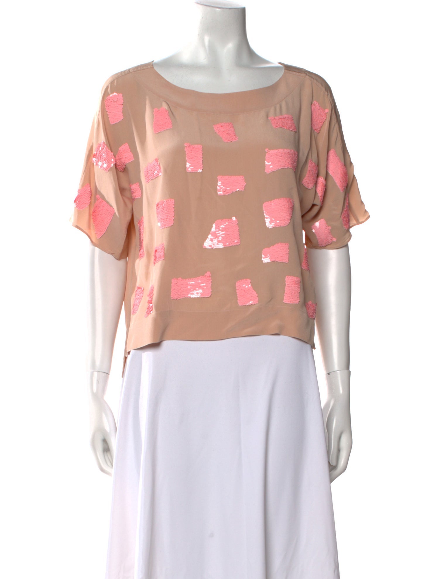 Tibi Silk Printed Crop Top