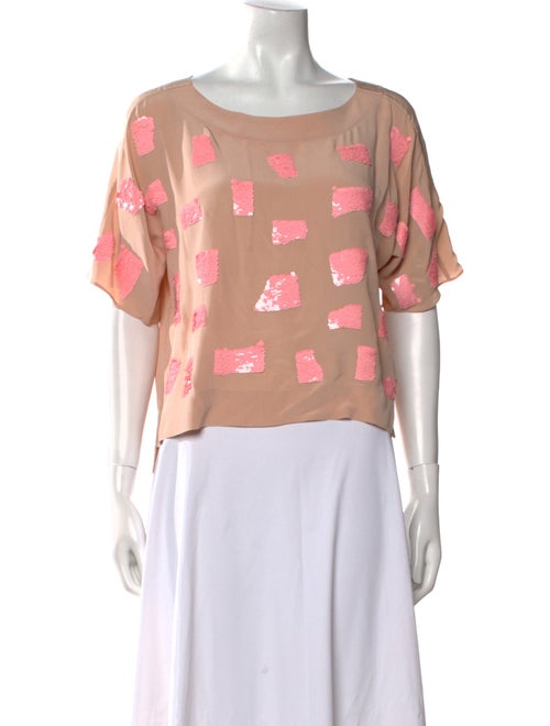Tibi Silk Printed Crop Top