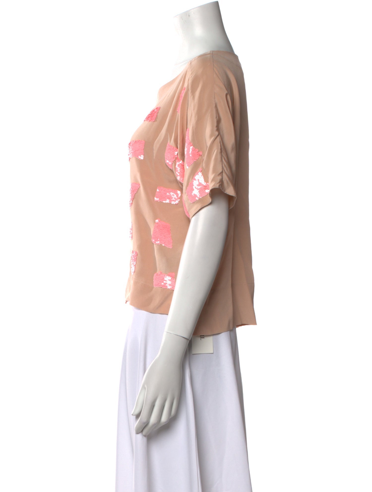 Tibi Silk Printed Crop Top