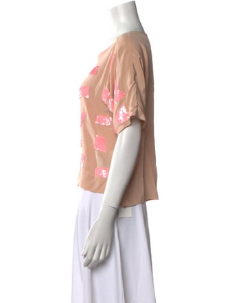 Tibi Silk Printed Crop Top