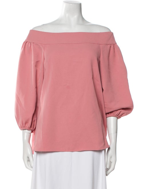 Tibi Off-The-Shoulder Three-Quarter Sleeve Blouse
