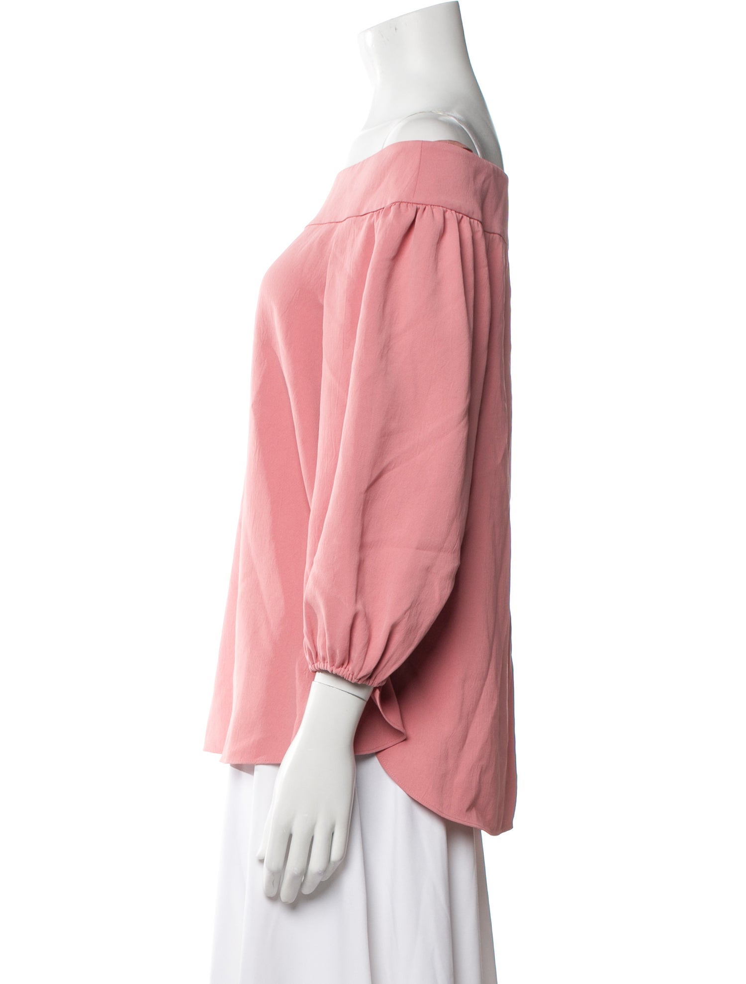 Tibi Off-The-Shoulder Three-Quarter Sleeve Blouse