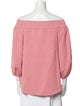 Tibi Off-The-Shoulder Three-Quarter Sleeve Blouse