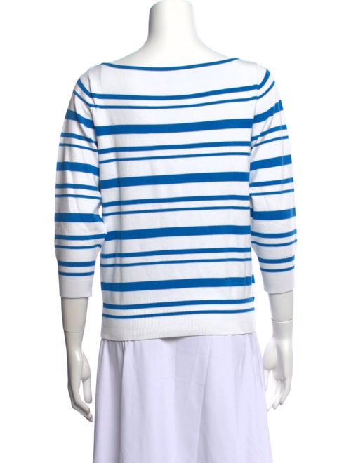 Tibi Striped Bateau Neckline Top