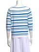 Tibi Striped Bateau Neckline Top
