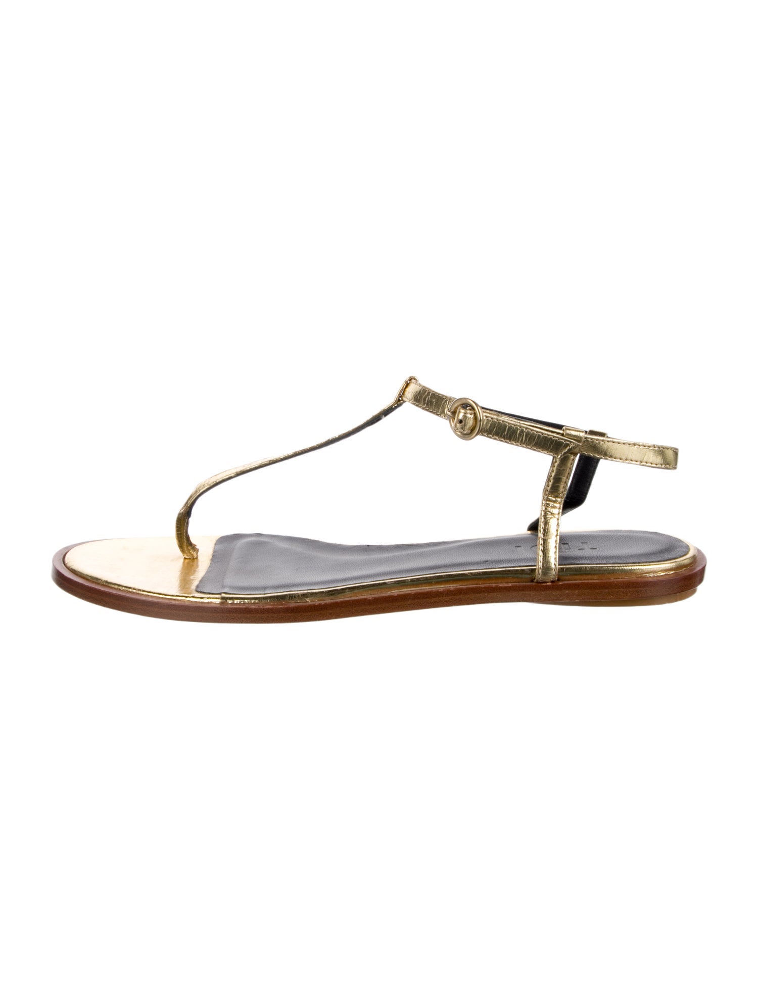 Tibi Leather T-Strap Sandals