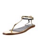 Tibi Leather T-Strap Sandals