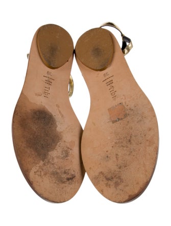 Tibi Leather T-Strap Sandals