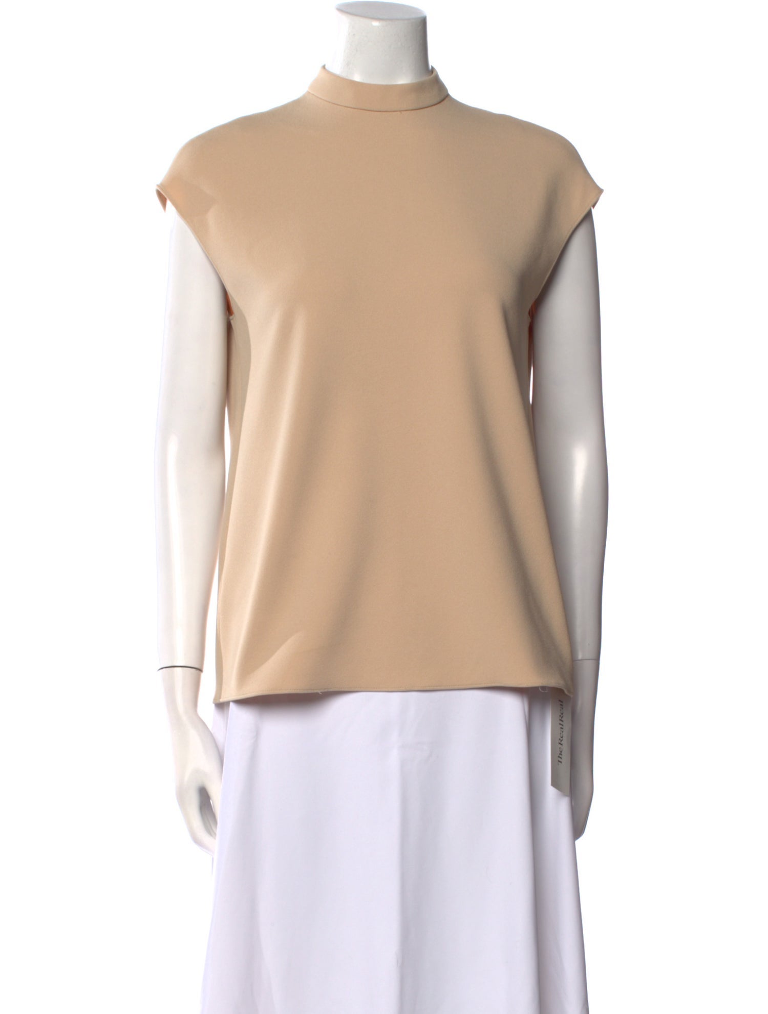 Tibi Mock Neck Short Sleeve Top