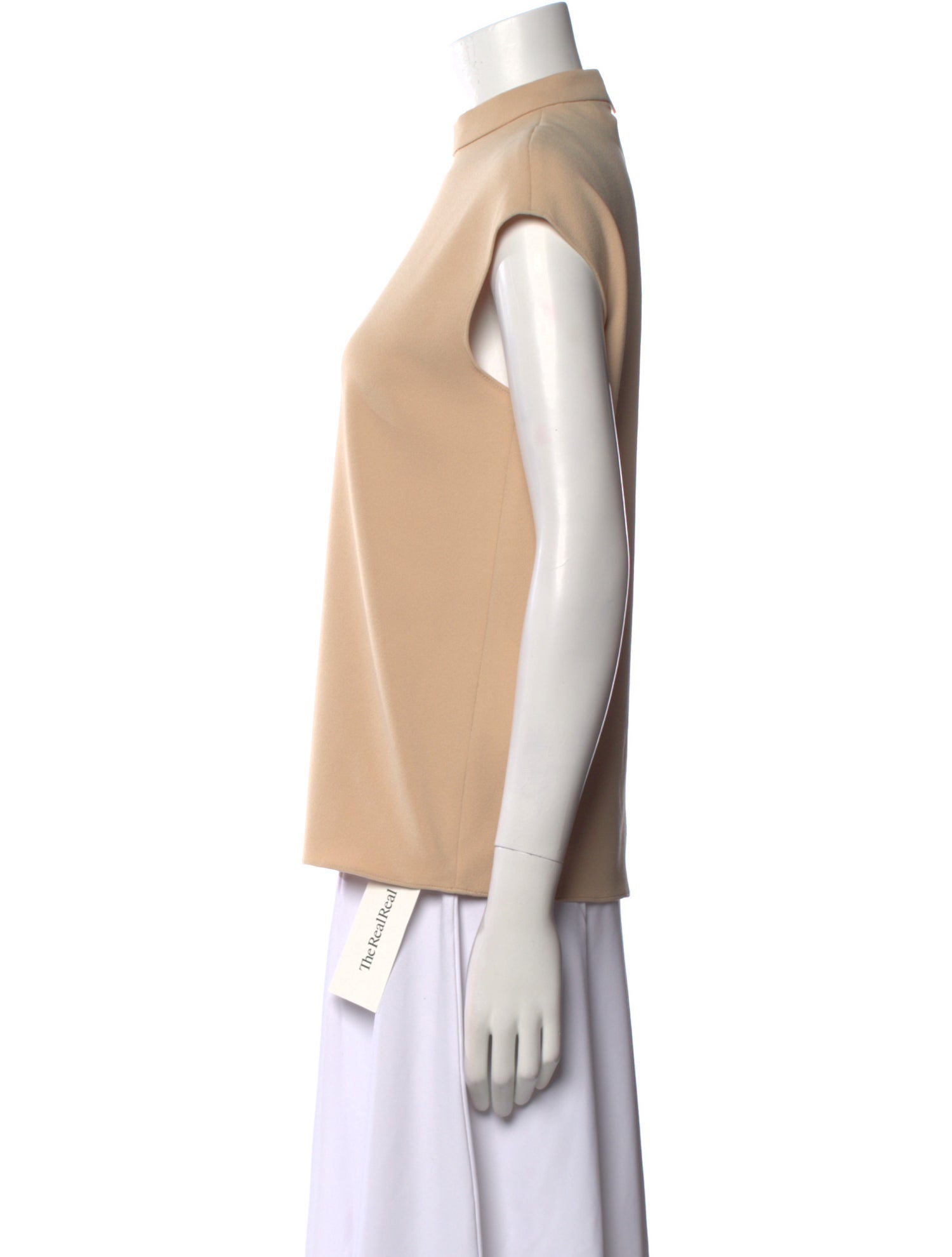 Tibi Mock Neck Short Sleeve Top