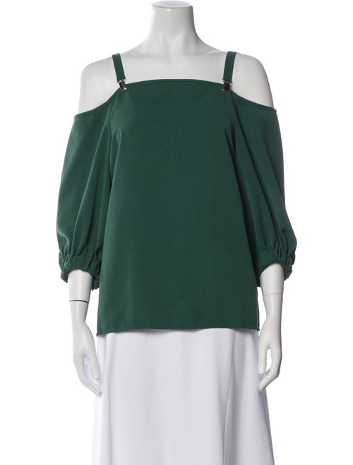 Tibi Square Neckline Three-Quarter Sleeve Blouse