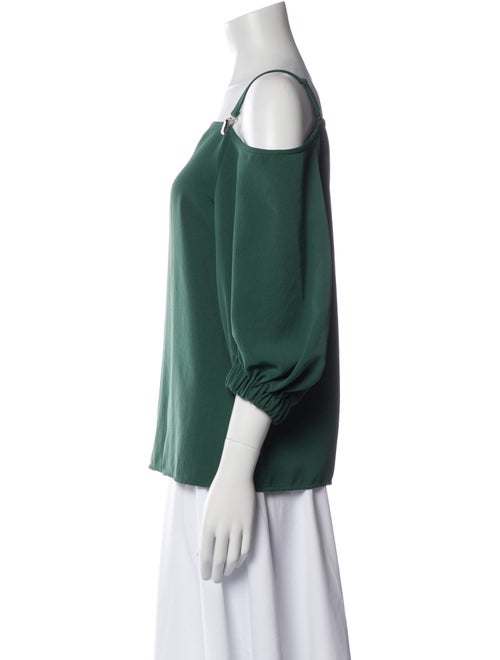 Tibi Square Neckline Three-Quarter Sleeve Blouse