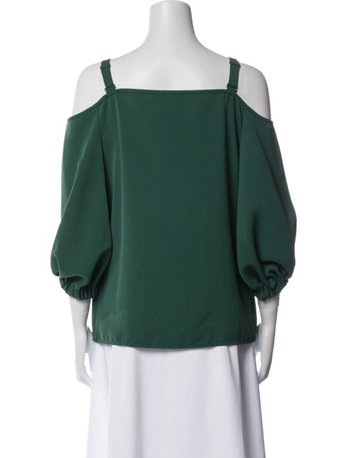 Tibi Square Neckline Three-Quarter Sleeve Blouse