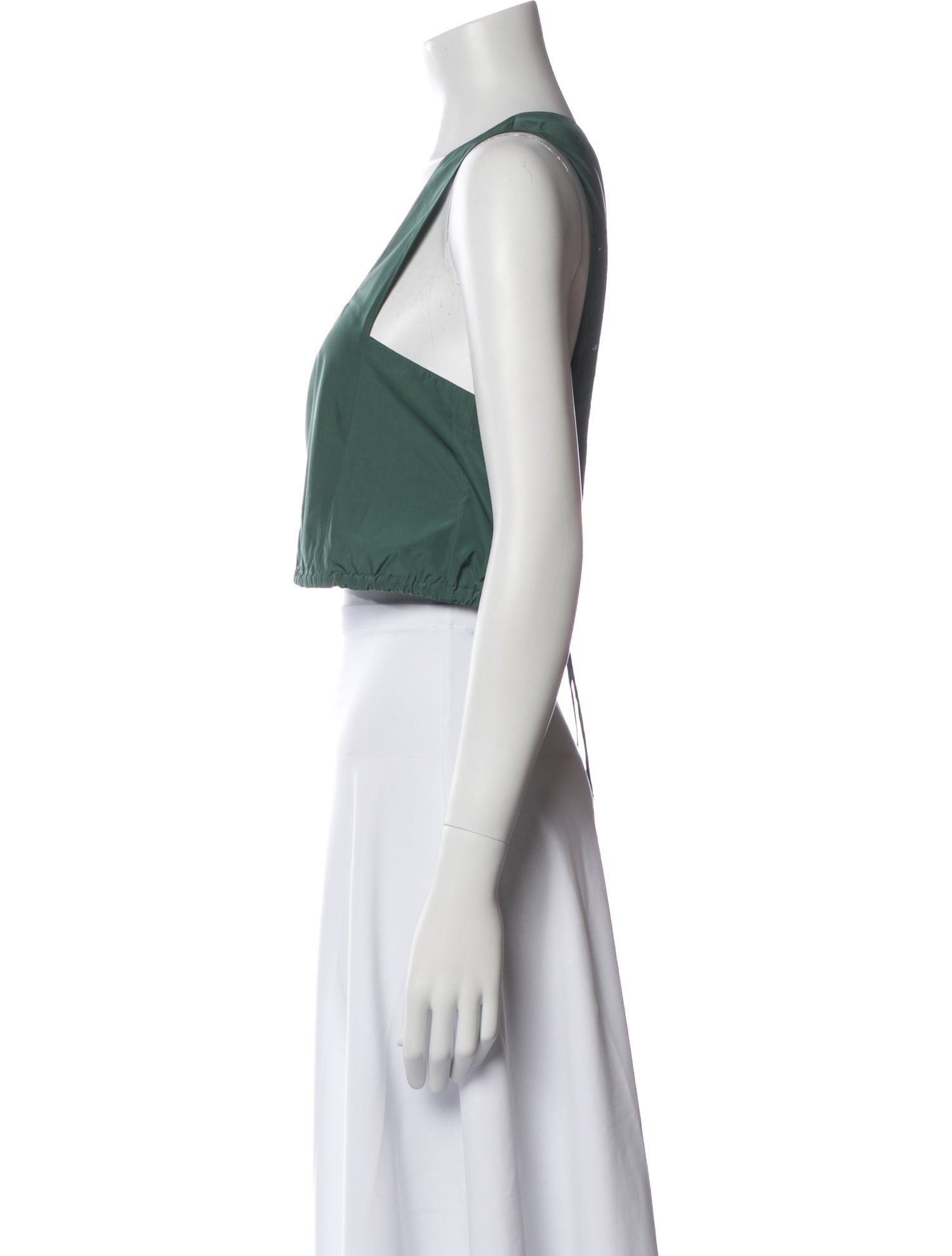 Tibi Square Neckline Sleeveless Crop Top