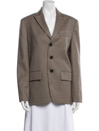 Tibi Wool Houndstooth Print Blazer