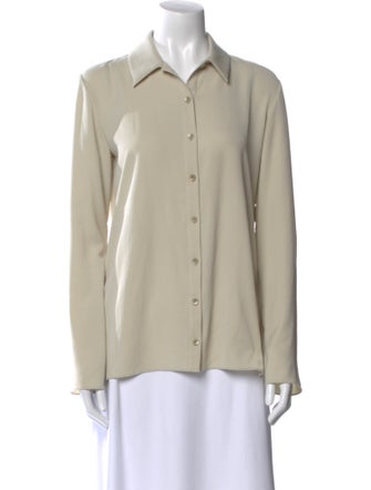 Tibi Long Sleeve Button-Up Top