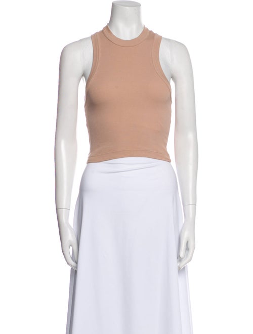 Tibi Crew Neck Sleeveless Crop Top