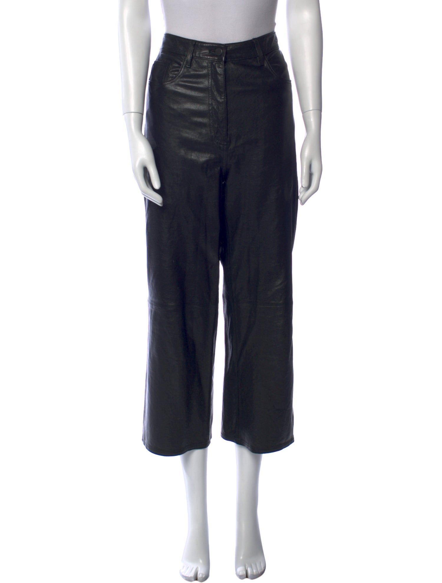 Tibi Lamb Leather Wide Leg Pants