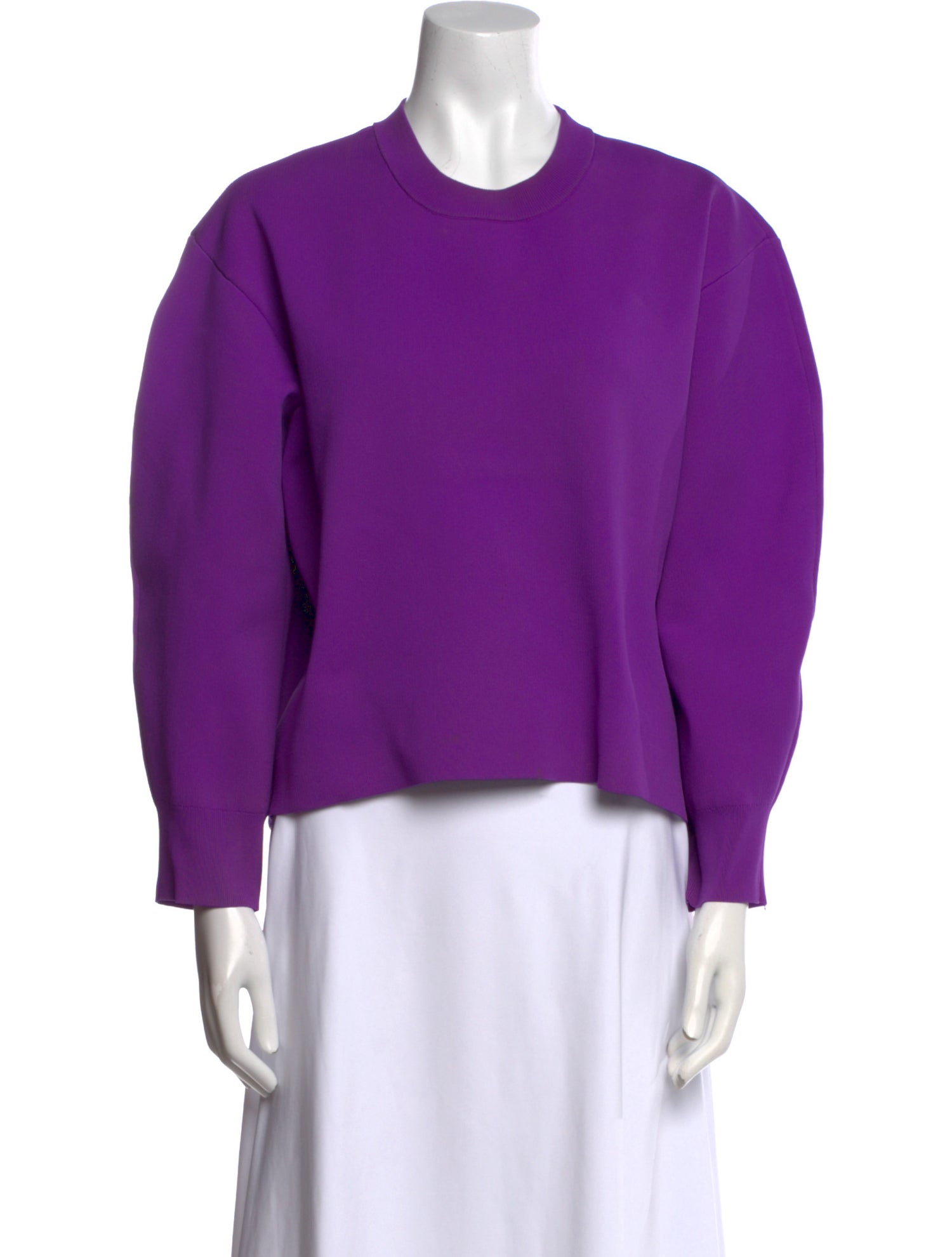 Tibi Crew Neck Three-Quarter Sleeve Sweatshirt