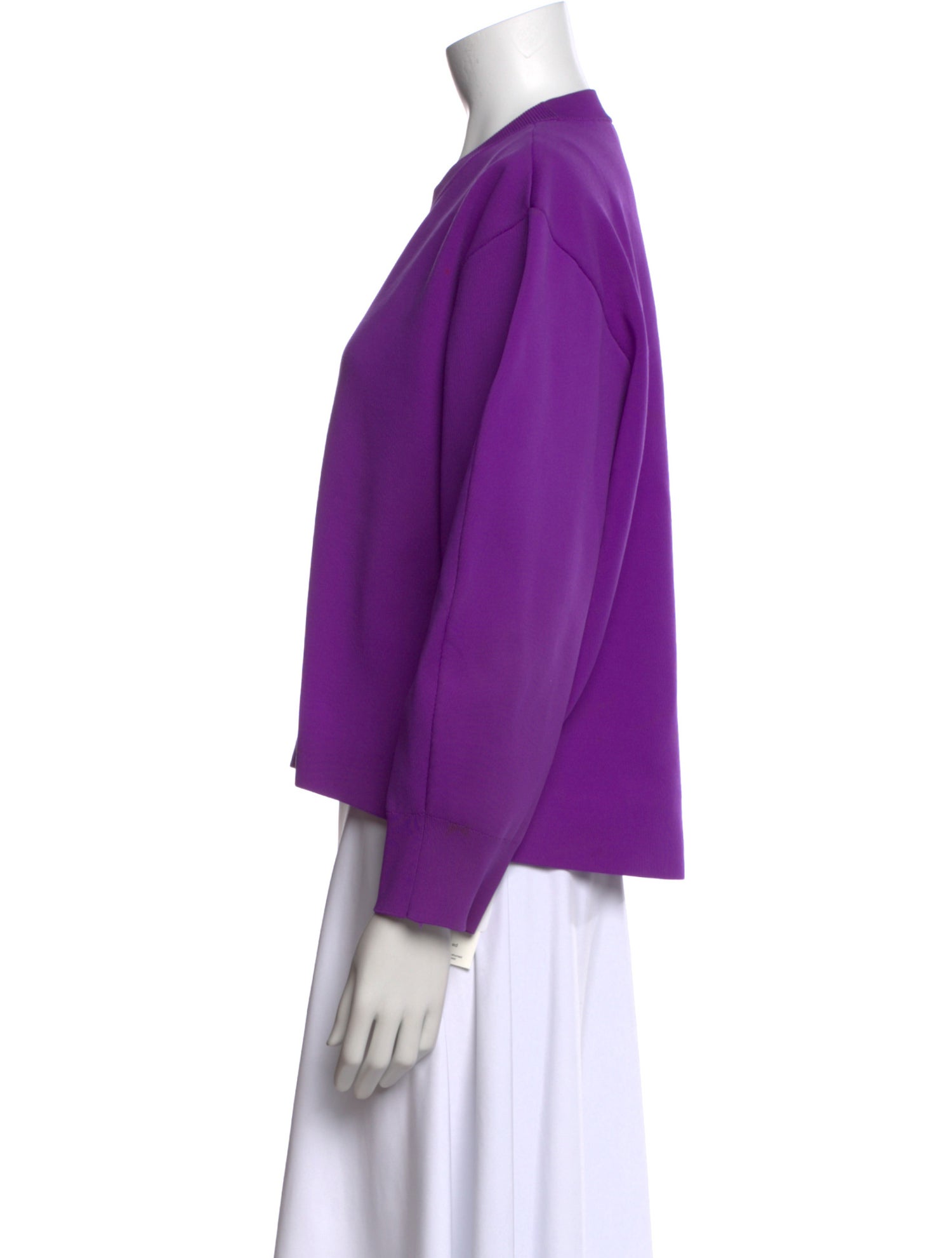 Tibi Crew Neck Three-Quarter Sleeve Sweatshirt